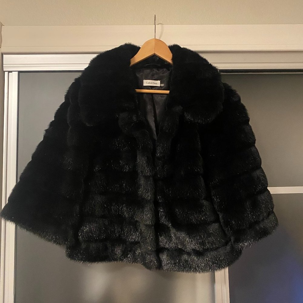Calvin Kline faux fur coat